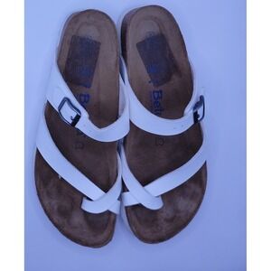 Betula by Birkenstock White Mia Soft Faux Leather Sandals Women's size 39 / 8